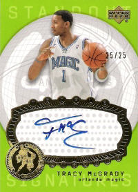 2003-04 Upper Deck Triple Dimensions Standout Sigs #7 Tracy McGrady 25/25