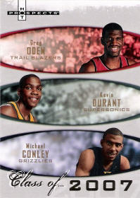 2007-08 Fleer Hot Prospects Class of #2007A Greg Oden / Kevin Durant / Michael Conley 0722/2007