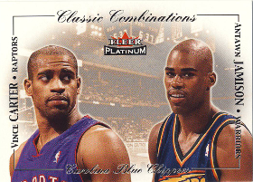 2001-02 Fleer Platinum Classic Combinations #5 Vince Carter / Antawn Jamison 0275/1000