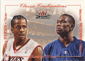 2001-02 Fleer Platinum Classic Combinations Retail #2 Allen Iverson / Dikembo Mutombo