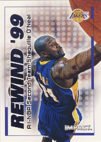 1999-00 SkyBox Impact Rewind 99 #RN22 Shaquille O'Neal