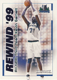 1999-00 SkyBox Impact Rewind 99 #RN25 Kevin Garnett