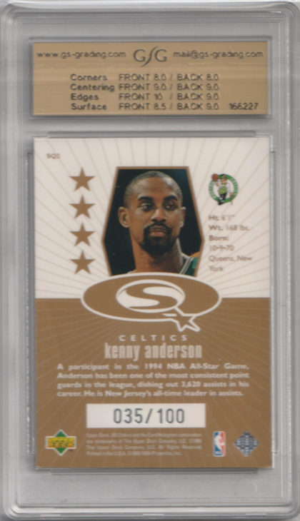 1998-99 UD Choice StarQuest Gold #SQ2 Kenny Anderson 035/100 GSG 8.5 (back)
