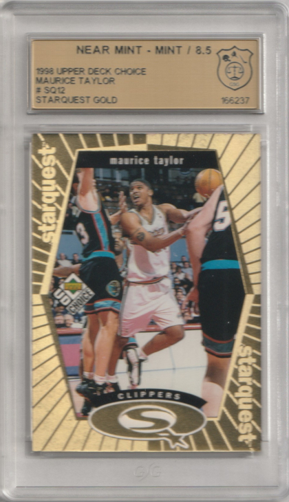 1998-99 UD Choice StarQuest Gold #SQ12 Maurice Taylor 008/100 GSG 8.5