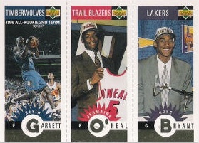 1996-97 Collector's Choice Mini-Cards Gold #M129 Bryant / O'Neal / Garnett