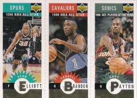 1996-97 Collector's Choice Mini-Cards Gold #M167 Payton / Brandon / Elliott