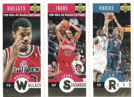 1996-97 Collector's Choice Mini-Cards Gold #M057 Wallace / Stackhouse / Reid