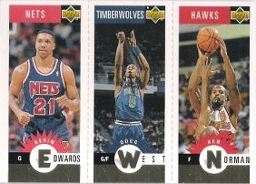 1996-97 Collector's Choice Mini-Cards Gold #M092 Norman / West / Edwards