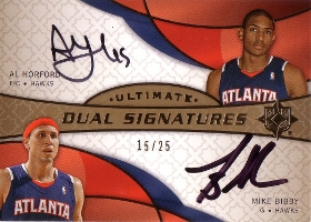 2008-09 Ultimate Collection Signatures Dual #SDAH Mike Bibby / Al Horford 15/25