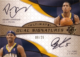 2008-09 Ultimate Collection Signatures Dual #SDIP TJ Ford / Danny Granger 09/25