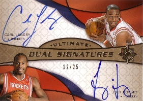2008-09 Ultimate Collection Signatures Dual #SDHR Joey Dorsey / Carl Landry 12/25