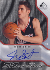 2009-10 SP Game Used SIGnificance #SJS Jason Smith