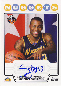 2008-09 Topps Rookie Photo Shoot Autographs #RPSW Sonny Weems