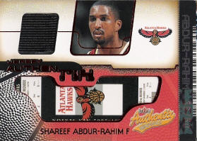 2001-02 Fleer Authentix Jersey Authentix Unripped #14 Shareef Abdur-Rahim 36/50