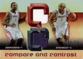 2005-06 Reflections Compare and Contrast Quad Jerseys #PFHW 19/50 with Pietrus / Fisher / Wesley