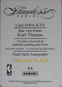 2016-17 Panini Flawless Dual Patch Autographs Yellow Plate #56 1/1