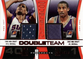 2006-07 Fleer Hot Prospects Double Team Memorabilia Red Hot #TS with Stoudemire 05/25