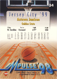 1998 Collector's Edge Impulse Jersey City '99 #34