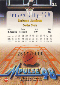 1998 Collector's Edge Impulse Jersey City '99 Gold #34 2611/5000