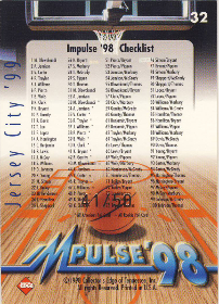 1998 Collector's Edge Impulse Jersey City '99 Parallel 50 #32 41/50
