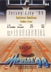 1998 Collector's Edge Impulse Jersey City '99 Parallel 50 #44 2/50