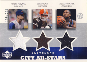 2002-03 UD SuperStars City All-Stars Triple Jerseys #OVTCDW 103/250 with Vizquel / Couch