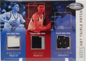 2002-03 Hoops Hot Prospects Triple Patch #10 with Miller / Ming 63/75 /jly-03