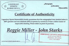 Original-Autograph Reggie Miller / John Starks (certified)
