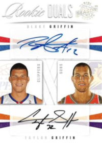 2009-10 Panini Season Update Rookie Duals Signatures #8 Blake Griffin / Taylor Griffin 48/49