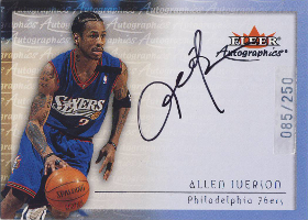 2000-01 Fleer Autographics Silver #30 Allen Iverson 085/250