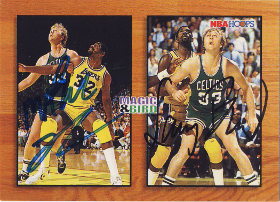 1993-94 Hoops #MB1 Magic Johnson AU / Larry Bird AU
