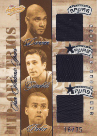 2004-05 Fleer Authentix Tip-Off Trios #SS Tim Duncan / Manu Ginobili / Tony Parker 16/75 -Spurs-