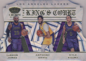 2019-20 Crown Royale The Kings Court Gold #14 Anthony Davis / Kyle Kuzma / LeBron James 08/10 -Lakers- BGS 9.5