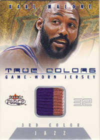 2001-02 Fleer Force True Colors Jerseys Three Color #10 Karl Malone 019/100