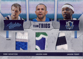 2010-11 Absolute Memorabilia Team Trios NBA Materials Prime #9 Dirk Nowitzki / Jason Kidd / Jason Terry 06/10 -Mavericks-