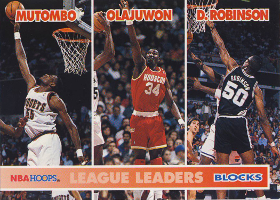 1994-95 Hoops #254 LL Dikembe Mutombo / Hakeem Olajuwon / David Robinson