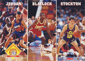 1993-94 Hoops #289 LL Michael Jordan / Mookie Blaylock / John Stockton