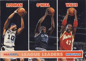 1994-95 Hoops #256 LL Dennis Rodman / Shaquille O'Neal / Kevin Willis