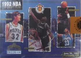 1994 UD Authenticated TOP NBA DRAFTPICKS oversized Laettner / O'Neal / Mourning / Bradley / Webber / Hardaway 06116/10000
