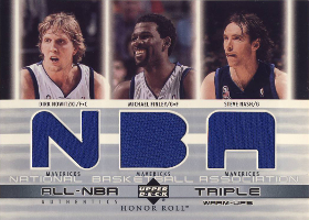 2002-03 Upper Deck Honor Roll Triple Warm-ups #3 Dirk Nowitzki / Michael Finley / Steve Nash