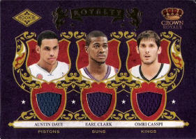 2009-10 Crown Royale Rookie Royalty Materials #5 Austin Daye RC / Earl Clark RC / Omri Casspi RC 446/499
