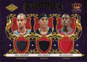 2009-10 Crown Royale Rookie Royalty Materials #6 Eric Maynor RC / Jeff Teague RC / Jrue Holiday RC 347/499