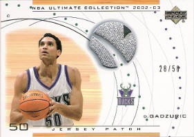 2002-03 Ultimate Collection Jerseys Patches #GAP Dan Gadzuric RC 28/50