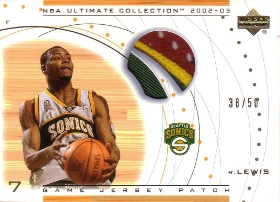 2002-03 Ultimate Collection Jerseys Patches #RLP Rashard Lewis 38/50