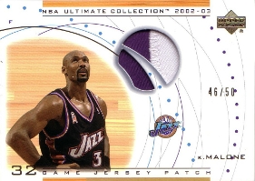 2002-03 Ultimate Collection Jerseys Patches #KMP Karl Malone 46/50