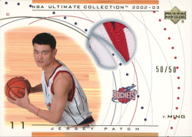 2002-03 Ultimate Collection Jerseys Patches #YMP Yao Ming RC /50 (GU NUM missing!)
