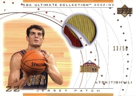 2002-03 Ultimate Collection Jerseys Patches #NTP Nikoloz Tskitishvili RC 13/50