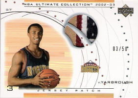 2002-03 Ultimate Collection Jerseys Patches #VYP Vincent Yarbrough RC 03/50