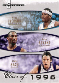 2007-08 Fleer Hot Prospects Class of #1996 Allen Iverson / Kobe Bryant / Steve Nash 0689/1996