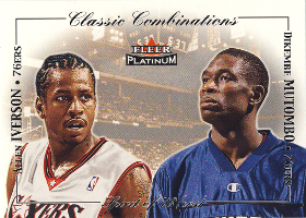 2001-02 Fleer Platinum Classic Combinations #2 Allen Iverson / Dikembo Mutombo 0392/1000